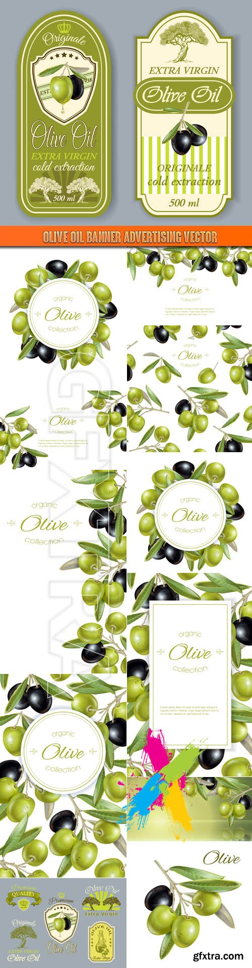 Olive oil banner advertising vector