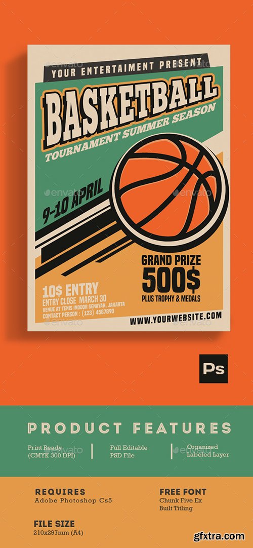 Graphicriver Basketball Tournament Vintage Style 15186402