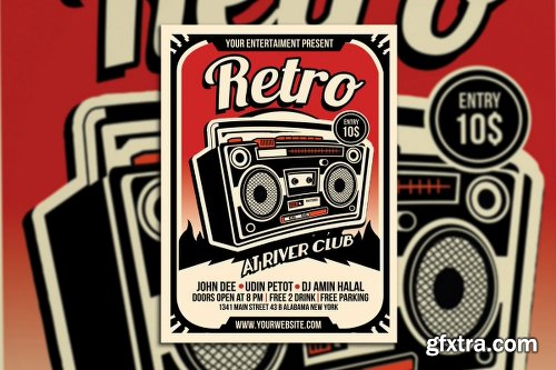 Graphicriver Retro Music Radio Flyer Poster 14992815