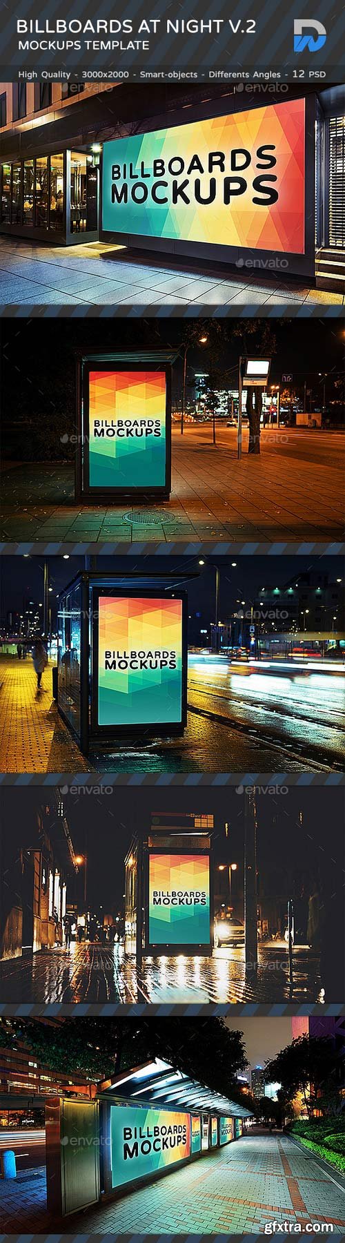 GraphicRiver - Billboards Mockups at Night Vol.2 18833022