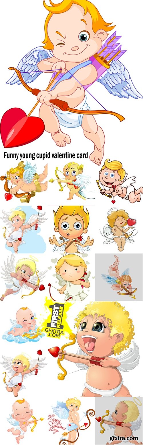 Funny young cupid valentine card