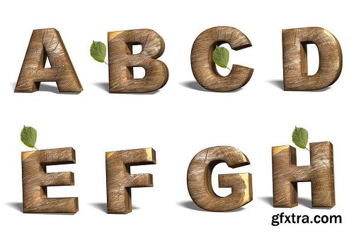 CreativeMarket Realistic wooden alphabet 1129194