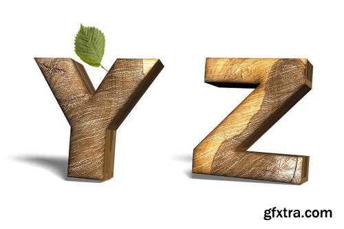 CreativeMarket Realistic wooden alphabet 1129194