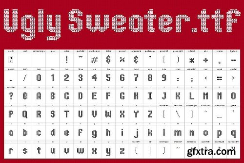 CreativeMarket Ugly Sweater Font & Icon Set 1129562