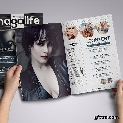 CreativeMarket Magalife Magazine Template 1129862