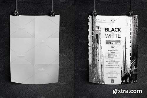 CreativeMarket Dark Poster Mockup 1129902