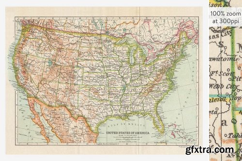 CreativeMarket *NEW* 20% OFF Antique Maps 18x24in 1104458