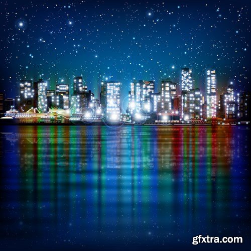 Background With Panorama City - 30xEPS Professional Vector Stock