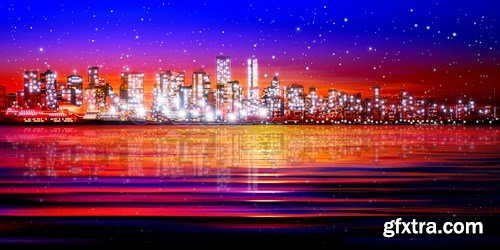 Background With Panorama City - 30xEPS Professional Vector Stock