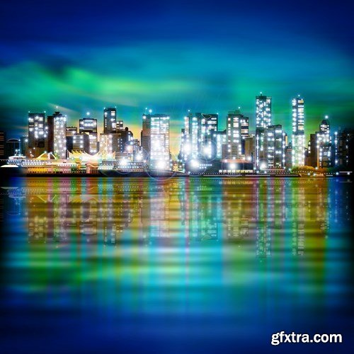 Background With Panorama City - 30xEPS Professional Vector Stock