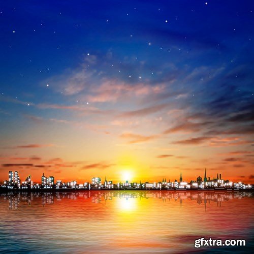 Background With Panorama City - 30xEPS Professional Vector Stock