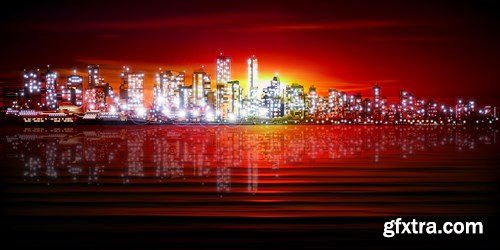 Background With Panorama City - 30xEPS Professional Vector Stock