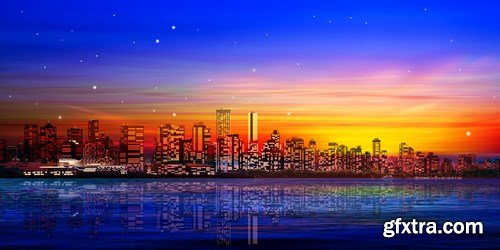 Background With Panorama City - 30xEPS Professional Vector Stock