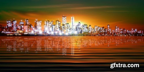 Background With Panorama City - 30xEPS Professional Vector Stock