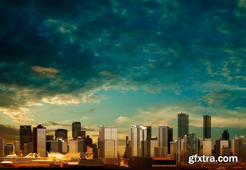 Background With Panorama City - 30xEPS Professional Vector Stock