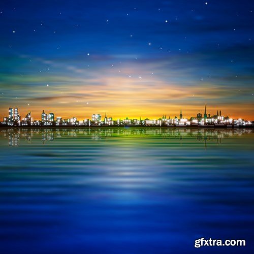 Background With Panorama City - 30xEPS Professional Vector Stock