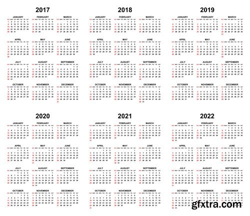 Calendar 2017 part 2 - 22xEPS Professional Vector Stock