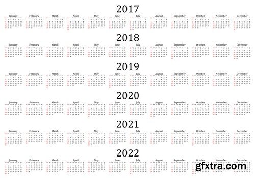 Calendar 2017 part 2 - 22xEPS Professional Vector Stock