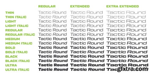 Tactic Round Font Family - 42 Fonts