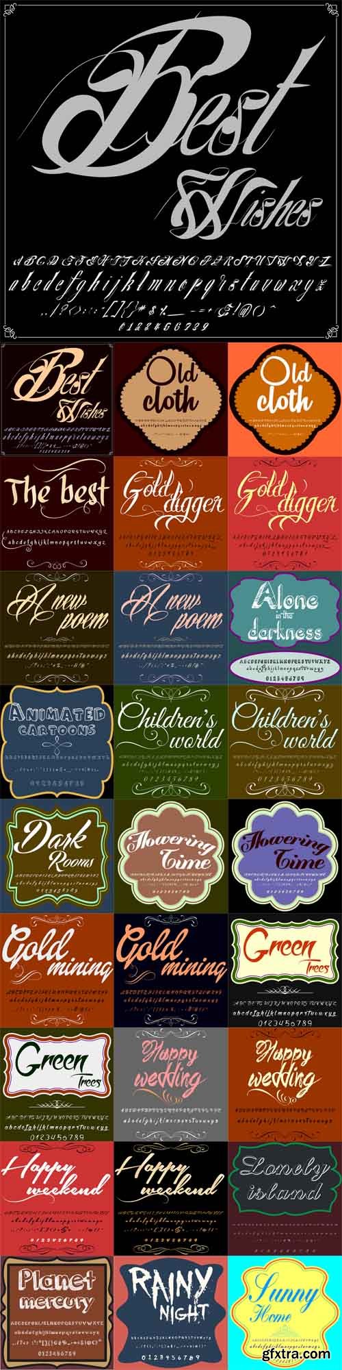 Vector Set - Script Fonts Typeface