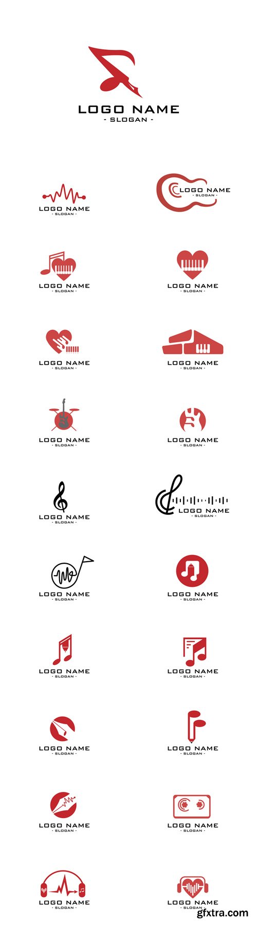 Vector Set - Logos Abstract Music