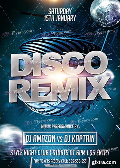 Disco Remix PSD V5 Flyer Template