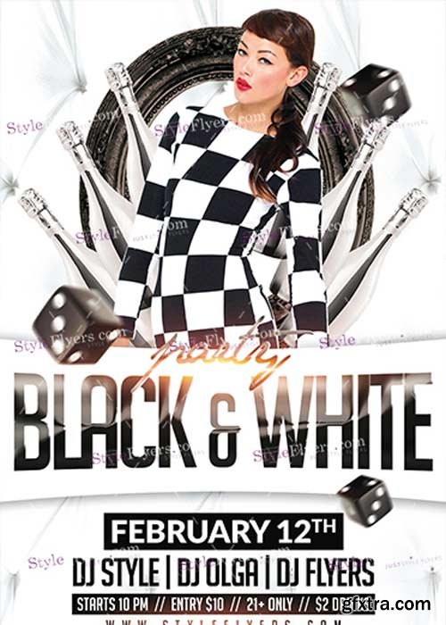 Black&White Party PSD V6 Flyer Template