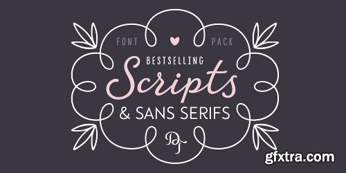 The Best of DearType’s Scripts & Sans Serifs Font Bundle - 16 Fonts