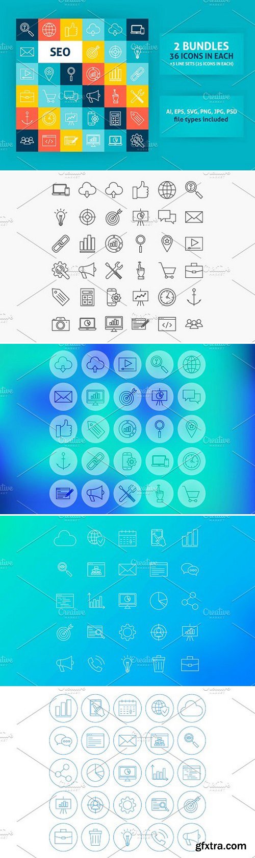 CM - SEO Line Art Icons 1097482