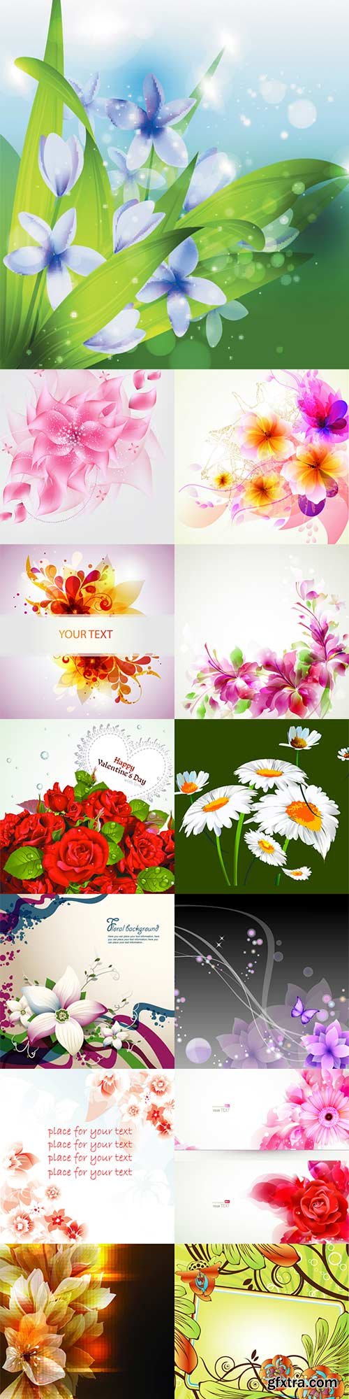 Awesome vector flowers - 14