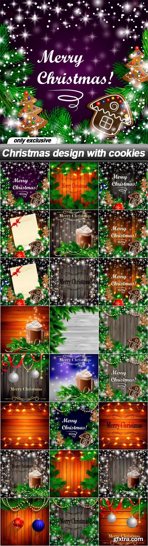 Christmas design with cookies - 25 EPS