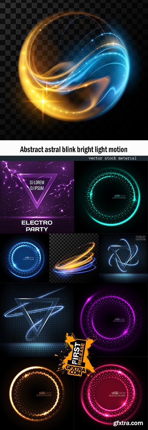 Abstract astral blink bright light motion