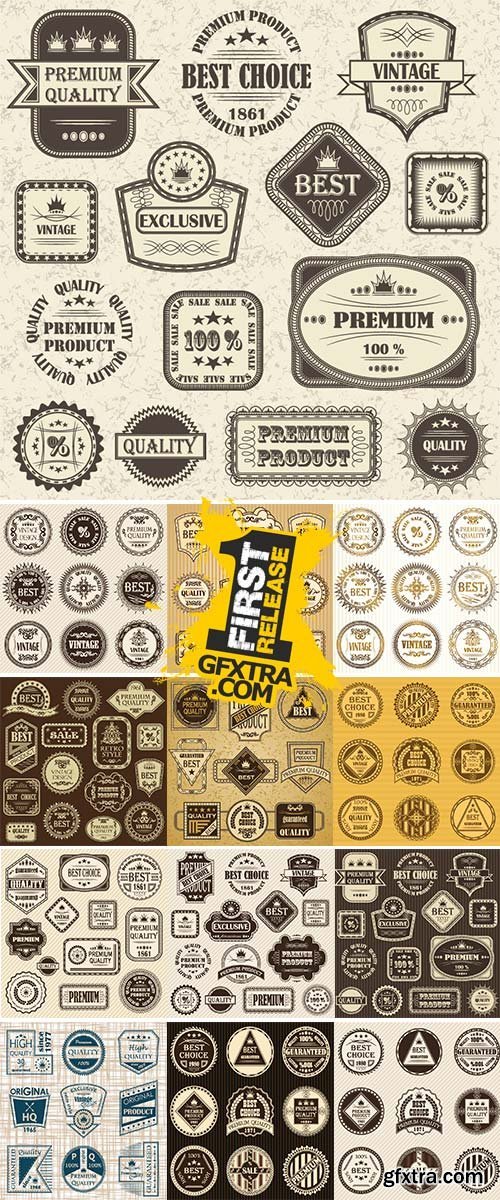 Stock Set of vintage labels