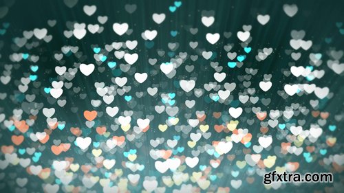 Valentines Day and Shiny Hearts Light Background