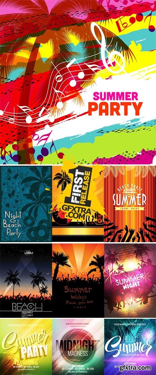 Stock Hello Summer Beach Party Flyer vectors