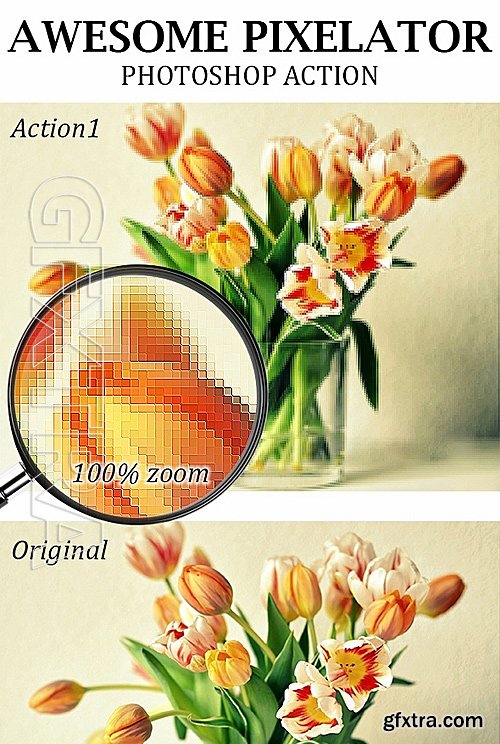 GraphicRiver - Awesome Pixelator Photoshop Action 19194726