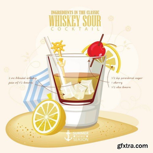 Cocktails illustration 2 - 8 EPS