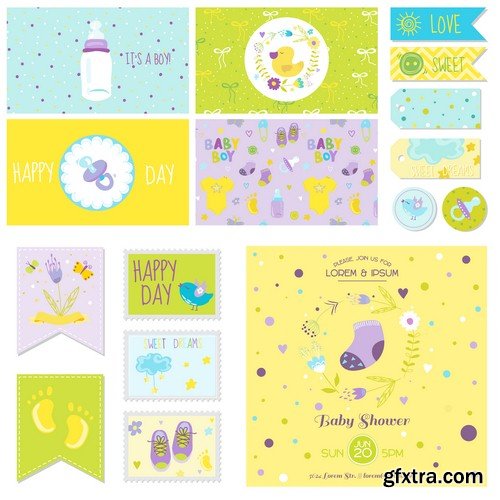 Baby shower set - 7 EPS