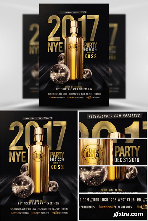 NYE Party Flyer Template 2017