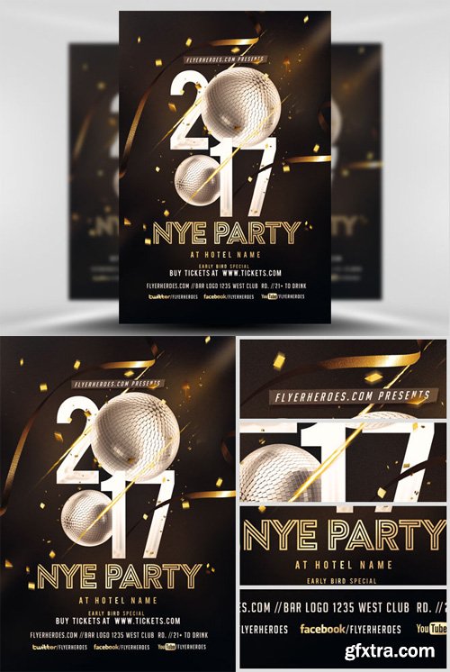 NYE Party Flyer Template 2017 V2