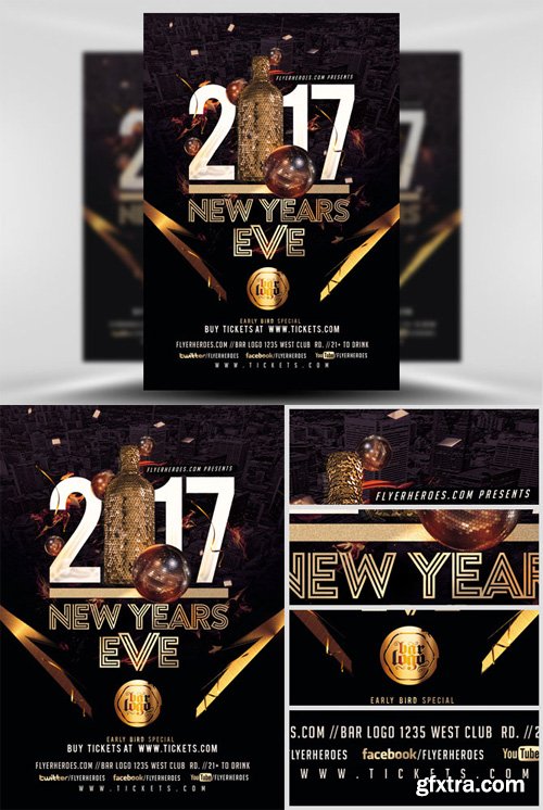 NYE Party Flyer Template 2017 V3