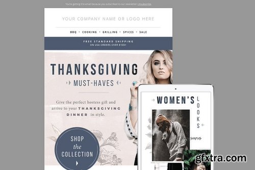 CreativeMarket Gift Guide E-mail Template PSD 1128685