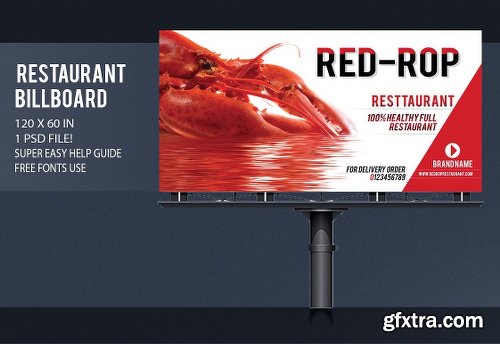 CreativeMarket Restaurant BillBoard 1128899