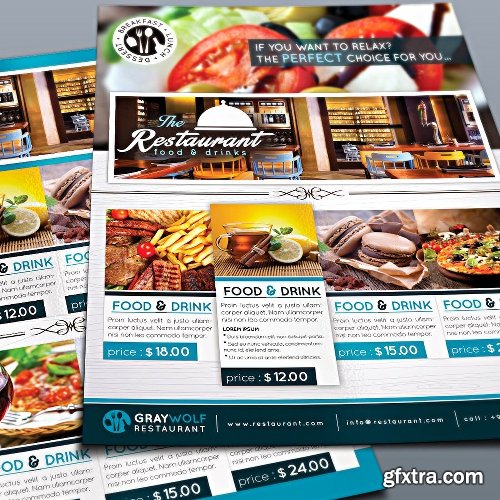 CreativeMarket Restaurant Flyer and Menu 1129897