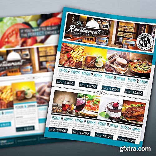 CreativeMarket Restaurant Flyer and Menu 1129897