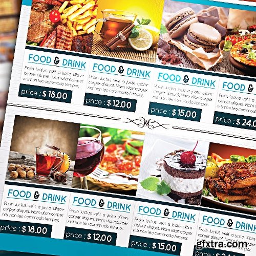 CreativeMarket Restaurant Flyer and Menu 1129897