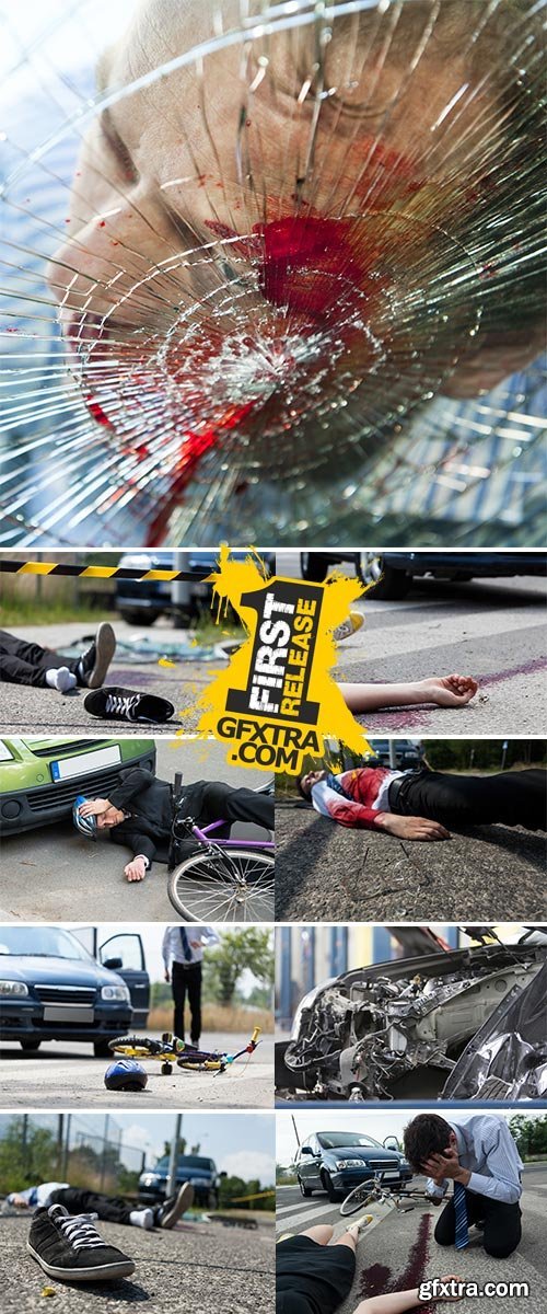 Deadly car accident - Stock Image