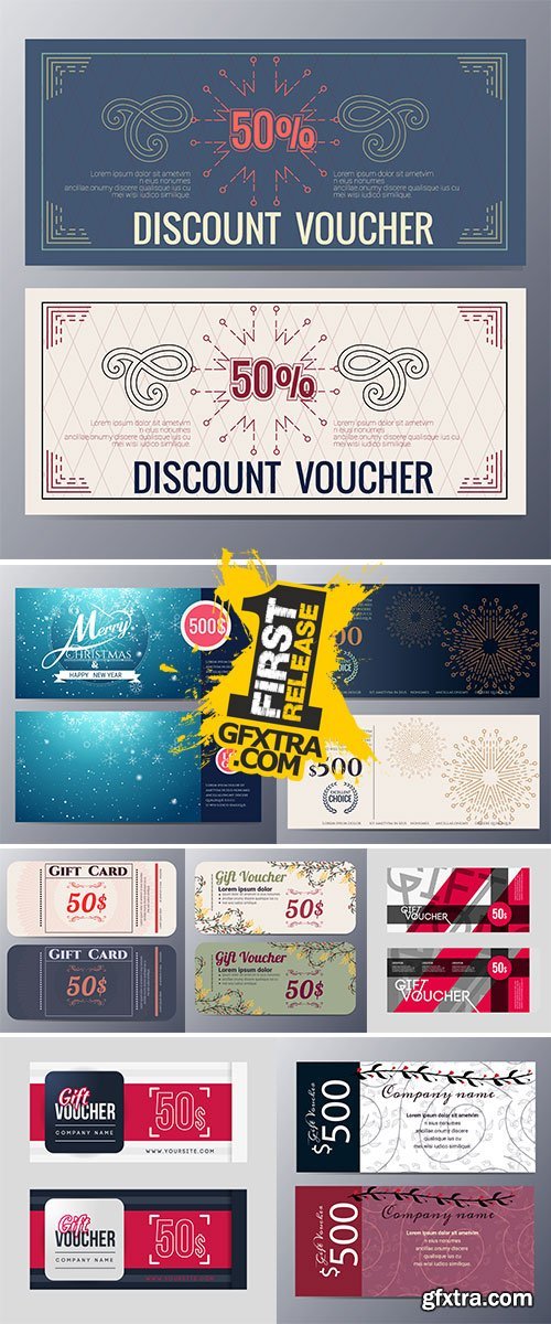 Gift voucher template design - Stock vectors