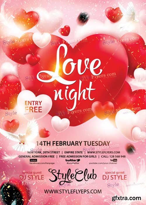 Love Night V7 PSD Flyer Template