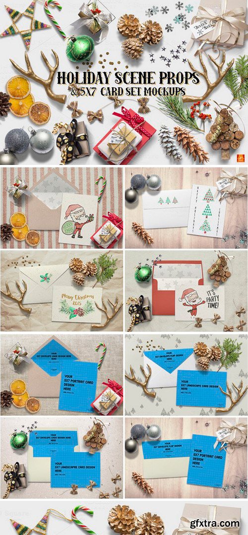 CM - Holiday Props & 5X7 Card Set Mockups 358760